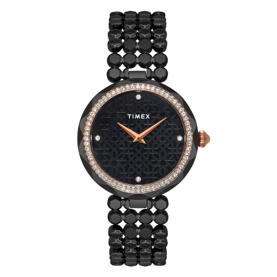 Timex Fria Round 34mm Black Dial Analog Women Watch - TWEL13909 Watch Timex