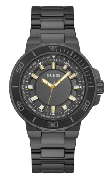 Guess Track Black Round Dial Quartz Analog Men Watch Watch Guess
