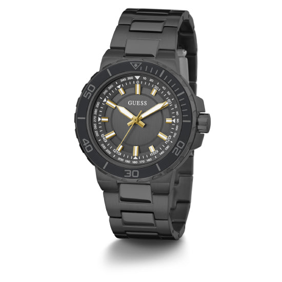 Guess Track Black Round Dial Quartz Analog Men Watch Watch Guess