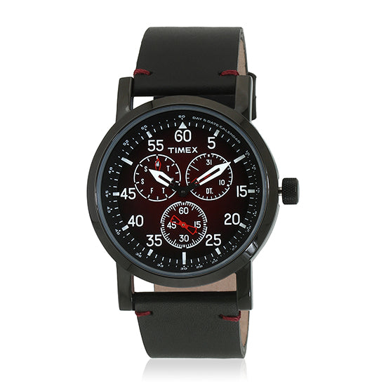 Timex Fashion Red Round Dial Quartz Analog Men Watch Watch Timex