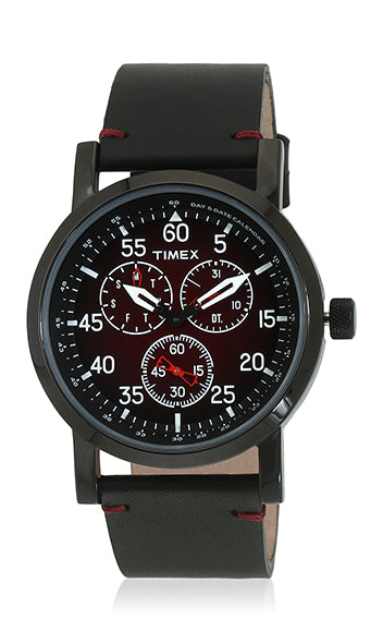 Timex Fashion Red Round Dial Quartz Analog Men Watch Watch Timex
