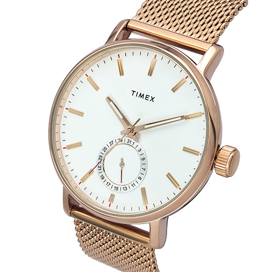 Timex Round 43mm White Dial Analog Men Watch - TWEG20002 Watch Timex