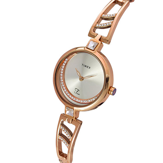 Timex Fria Round 28mm Silver Dial Analog Women Watch - TWEL15201 Watch Timex