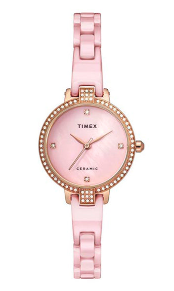 Timex Round 28mm Pink Dial Analog Women Watch - TWEL15701 Watch Timex