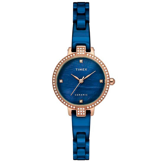 Timex Round 21mm Blue Dial Analog Women Watch - TWEL15702 Watch Timex
