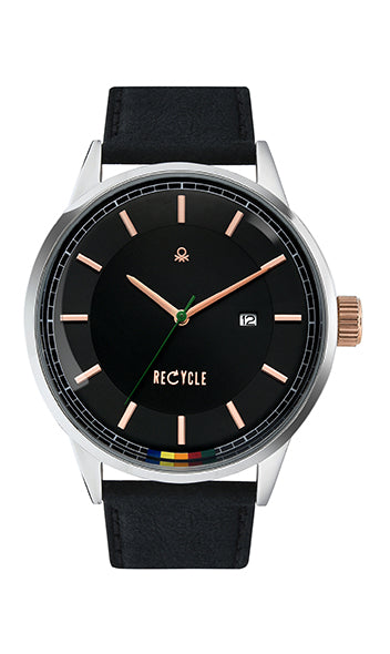 United Colors Of Benetton Black Round Dial Quartz Analog Men Watch Watch United Colors Of Benetton