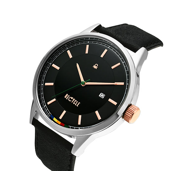 United Colors Of Benetton Black Round Dial Quartz Analog Men Watch Watch United Colors Of Benetton