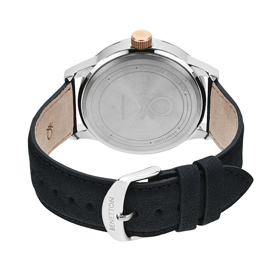 United Colors Of Benetton Black Round Dial Quartz Analog Men Watch Watch United Colors Of Benetton