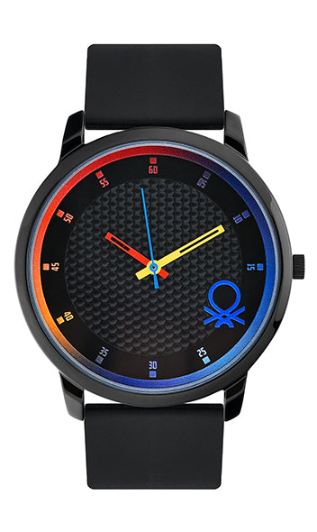 United Colors of Benetton Signature Black Dial Round Case Quartz Analo At JUST WATCHES