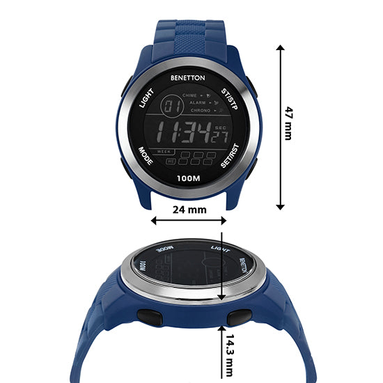 United Colors of Benetton Sport Digital Dial Round Case Digital Quartz At JUST WATCHES