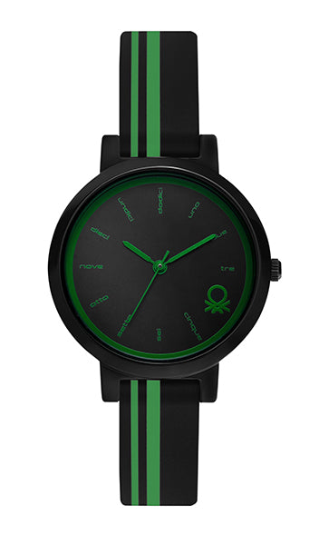 United Colors Of Benetton Black Round Dial Quartz Analog Women Watch Watch United Colors Of Benetton