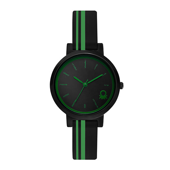 United Colors Of Benetton Black Round Dial Quartz Analog Women Watch Watch United Colors Of Benetton