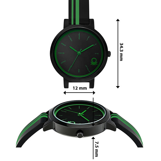 United Colors Of Benetton Black Round Dial Quartz Analog Women Watch Watch United Colors Of Benetton