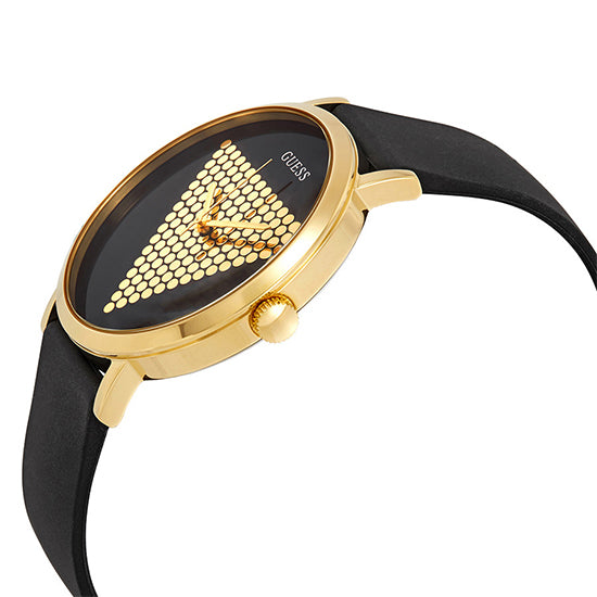 Guess Imprint Gold Round Dial Analog Men Watch Watch Guess